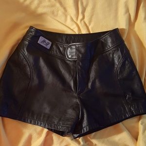 Leather shorts